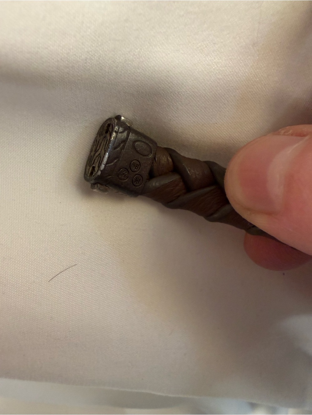 John Hardy Woven Leather Bracelet with Rose Gold and Diamonds - Picture 8 of 8